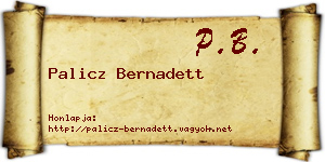 Palicz Bernadett névjegykártya